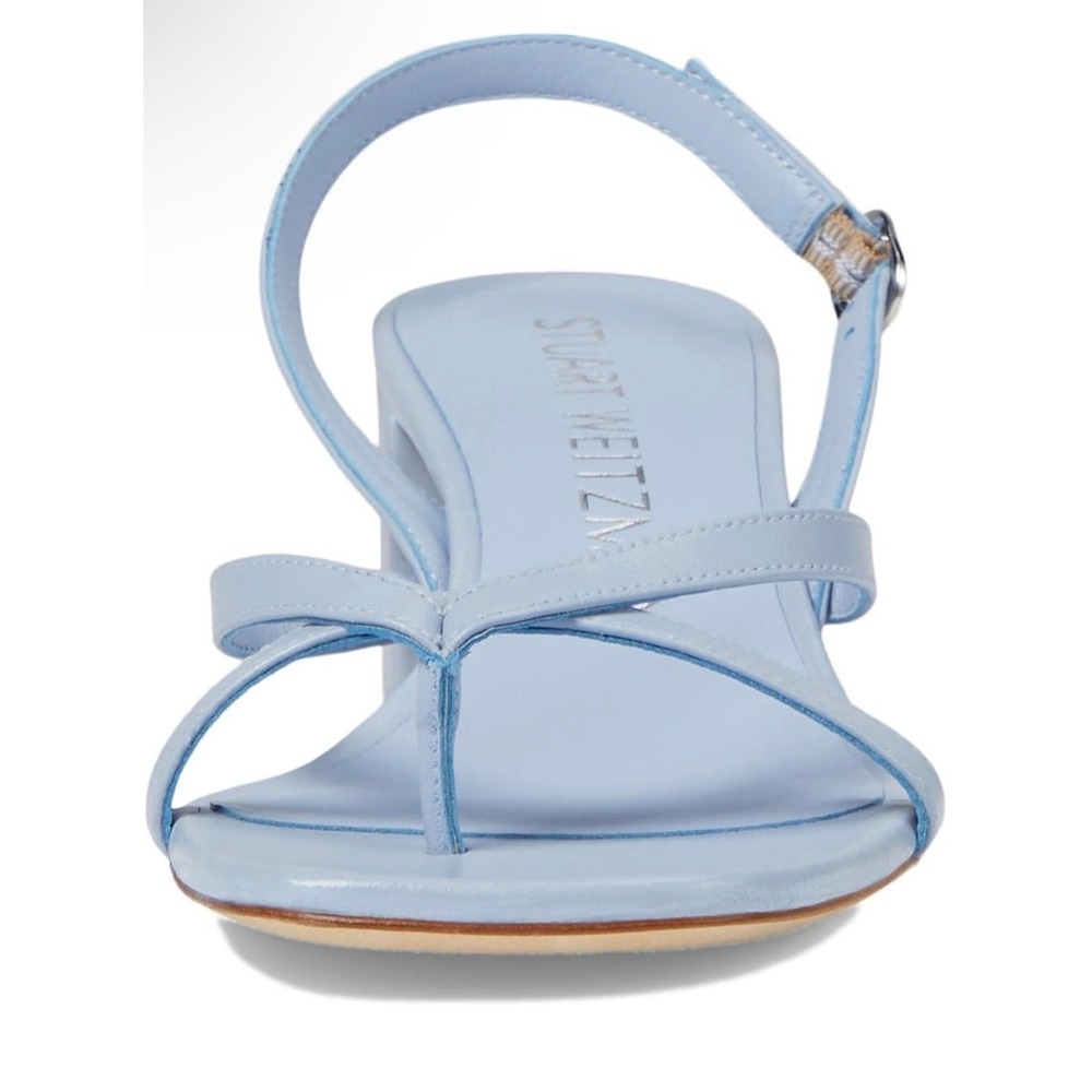 Stuart Weitzman Oasis Slingback Cielo Blue Leather‎ Womens 7.5 Leather Sandals - Picture 2 of 11